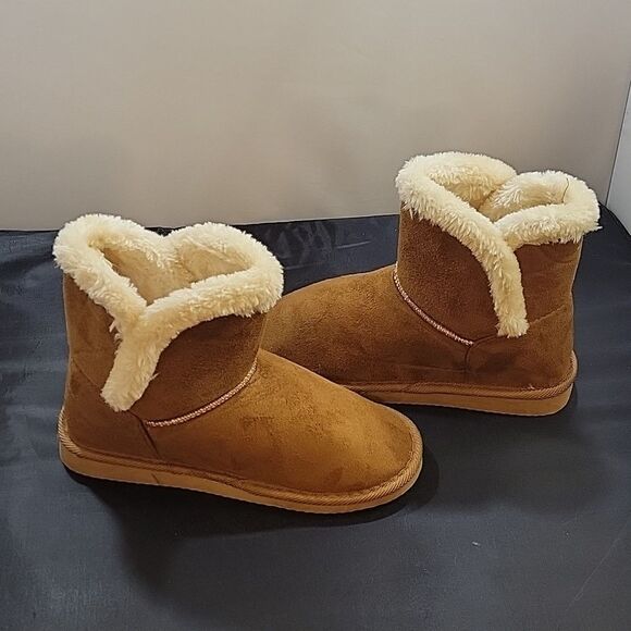 BRAND NEW JUST BE LADIES COG FAUX SUEDE ROUND TOE FAUX FUR WOMEN"S BOOTIES - Picture 7 of 15